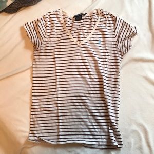 Polo Ralph Lauren Maroon & White Striped Tee